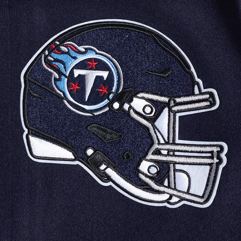 Tennessee Titans Mashup Rib Varsity Wool/Leather Jacket - Image 8