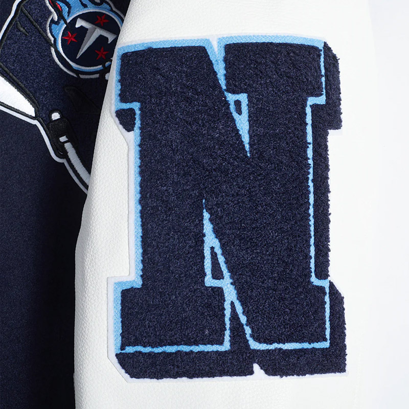 Tennessee Titans Mashup Rib Varsity Wool/Leather Jacket - Image 10
