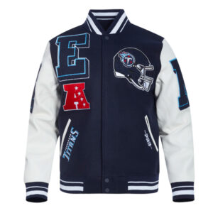Tennessee Titans Mashup Rib Varsity Wool/Leather Jacket