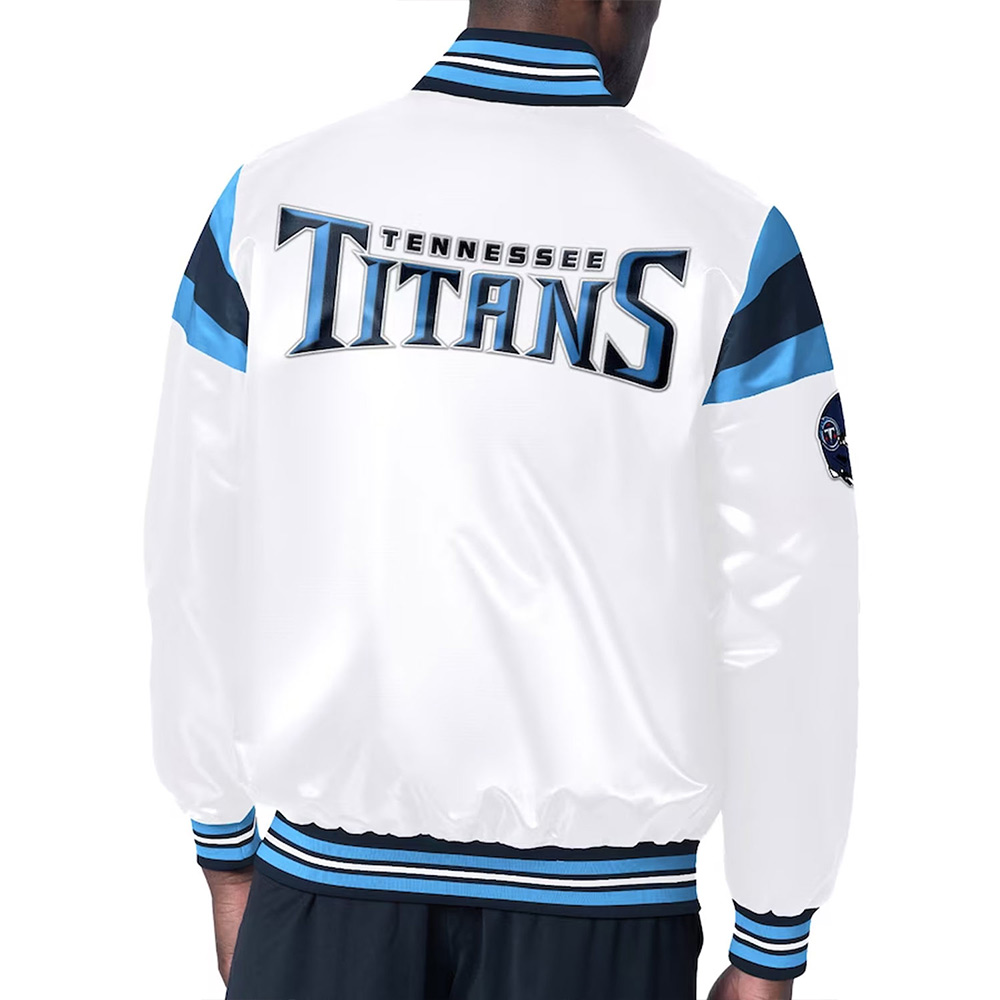 Tennessee Titans Midweight White Satin Jacket - Image 2