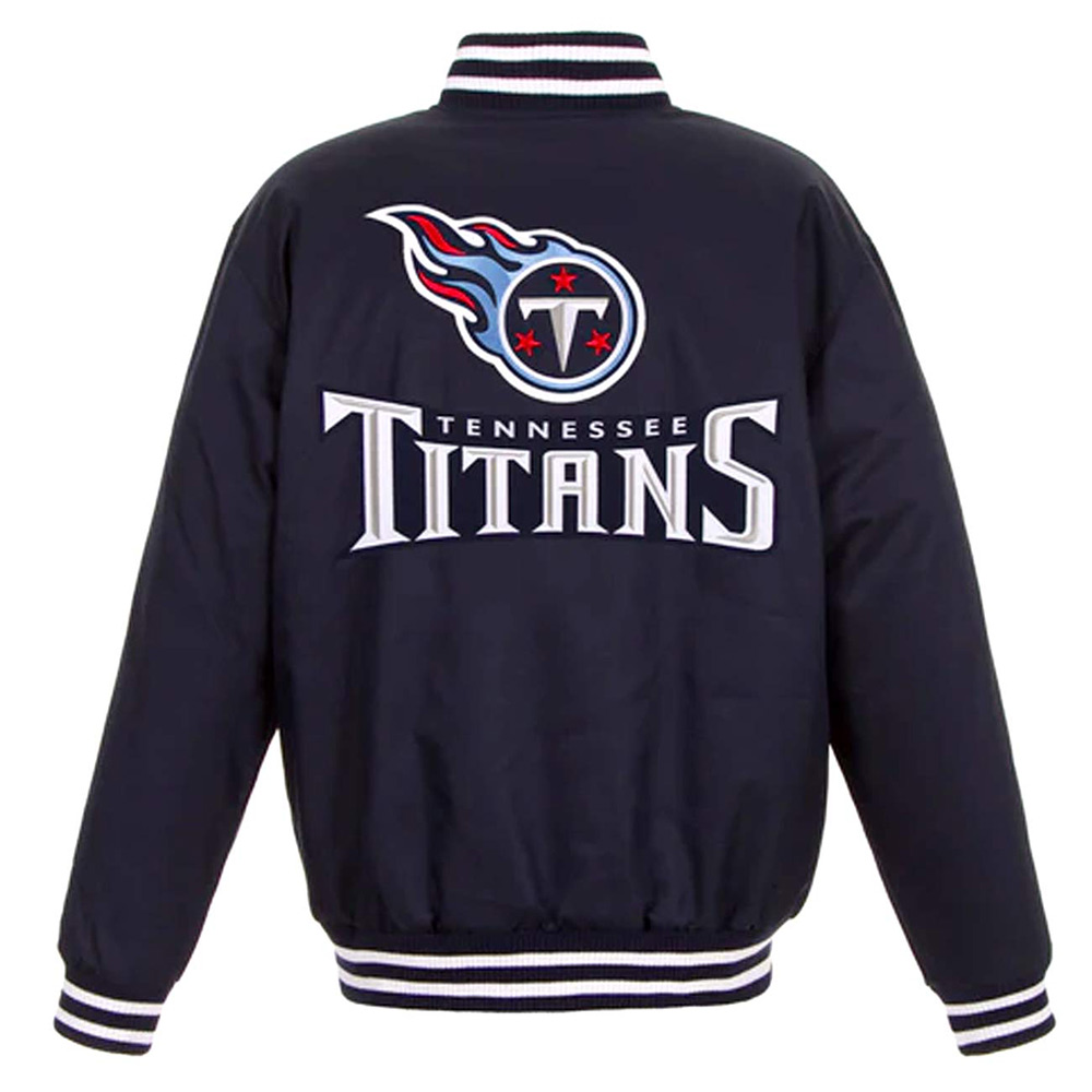 Tennessee Titans Navy Blue Varsity Wool Jacket - Image 2