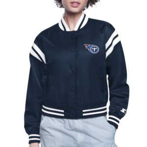 Tennessee Titans Printed Logo Varsity Satin Jacket
