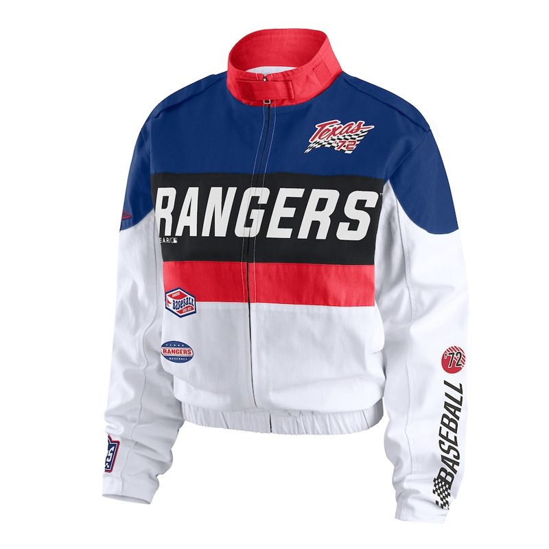 Texas Rangers Racing Navy/White Full-Zip Jacket