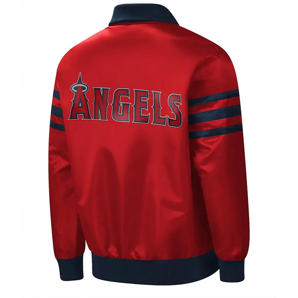 The Captain II LA Angels Red Varsity Satin Jacket - Image 2