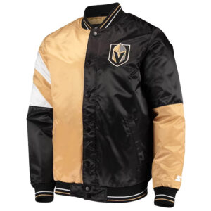 Vegas Golden Knights The Leader Black/Gold Varsity Satin Jacket