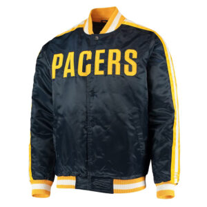 Indiana Pacers The Offensive Navy Varsity Satin Jacket