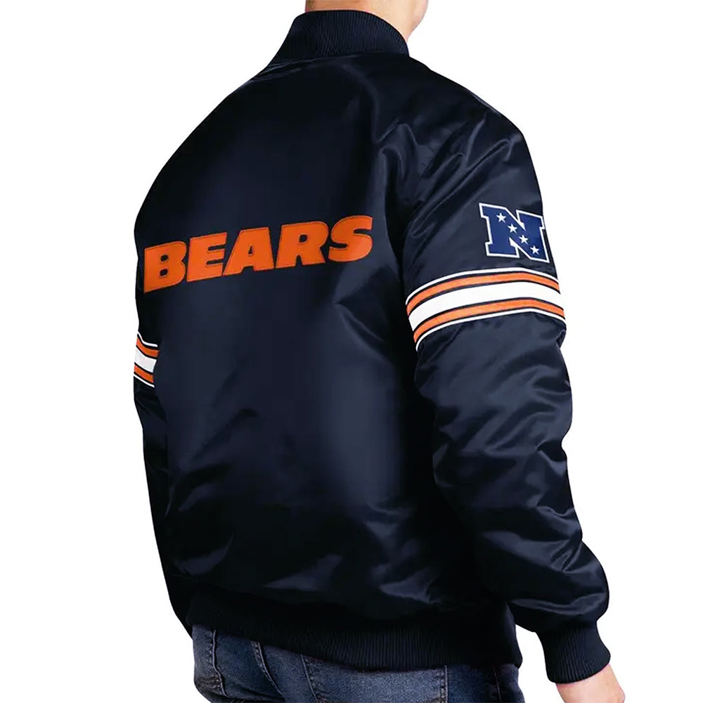 Navy Chicago Bears The Pick and Roll Satin Jacket - Image 5
