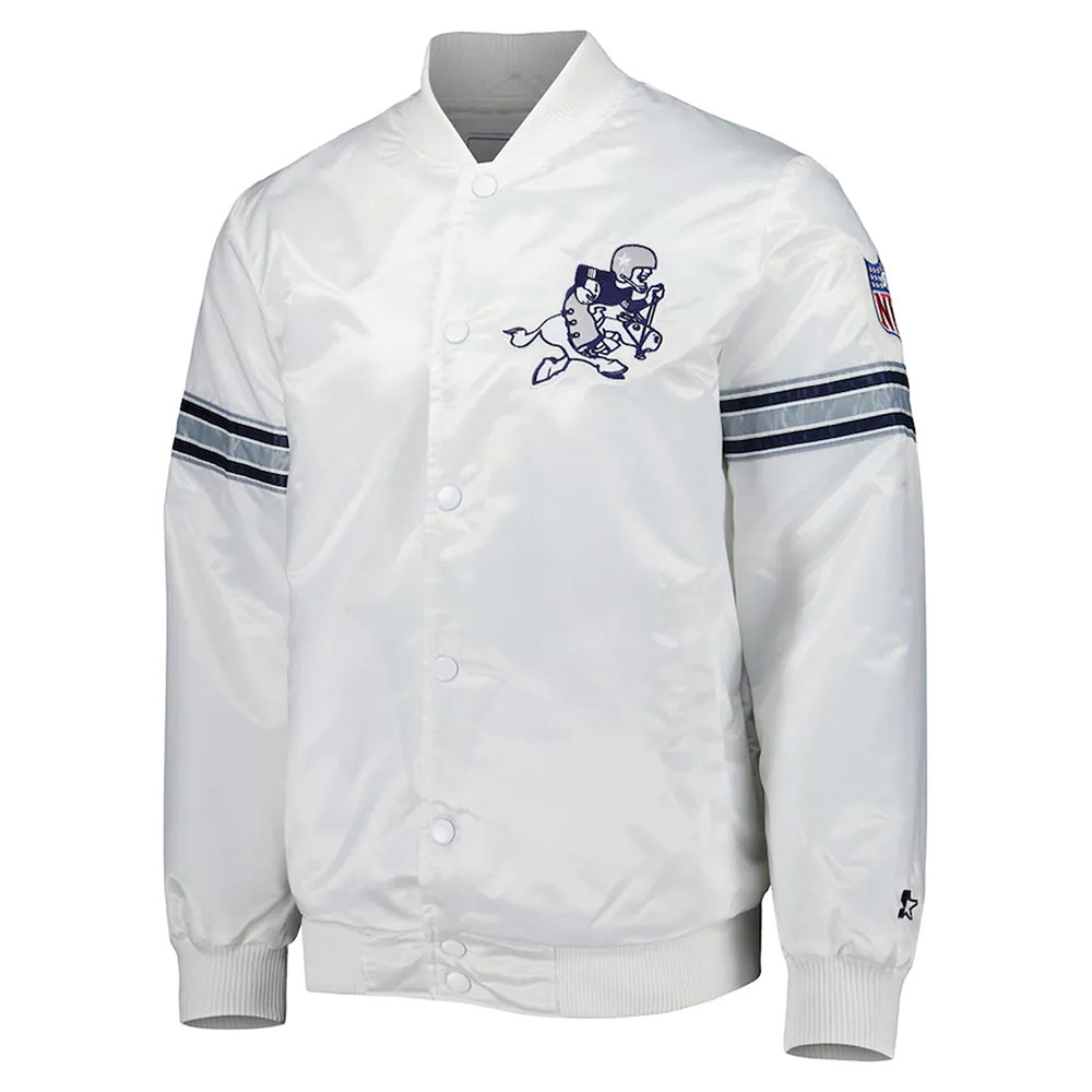 Dallas Cowboys The Power Forward White Satin Jacket