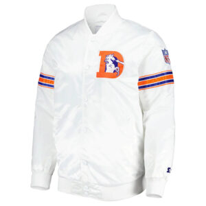Denver Broncos The Power Forward White Satin Jacket
