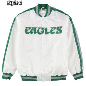 White Philadelphia Eagles Throwback D-Line Jacket