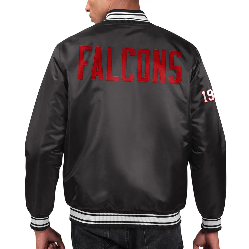 Throwback Helmet Atlanta Falcons Black Jacket - Image 2