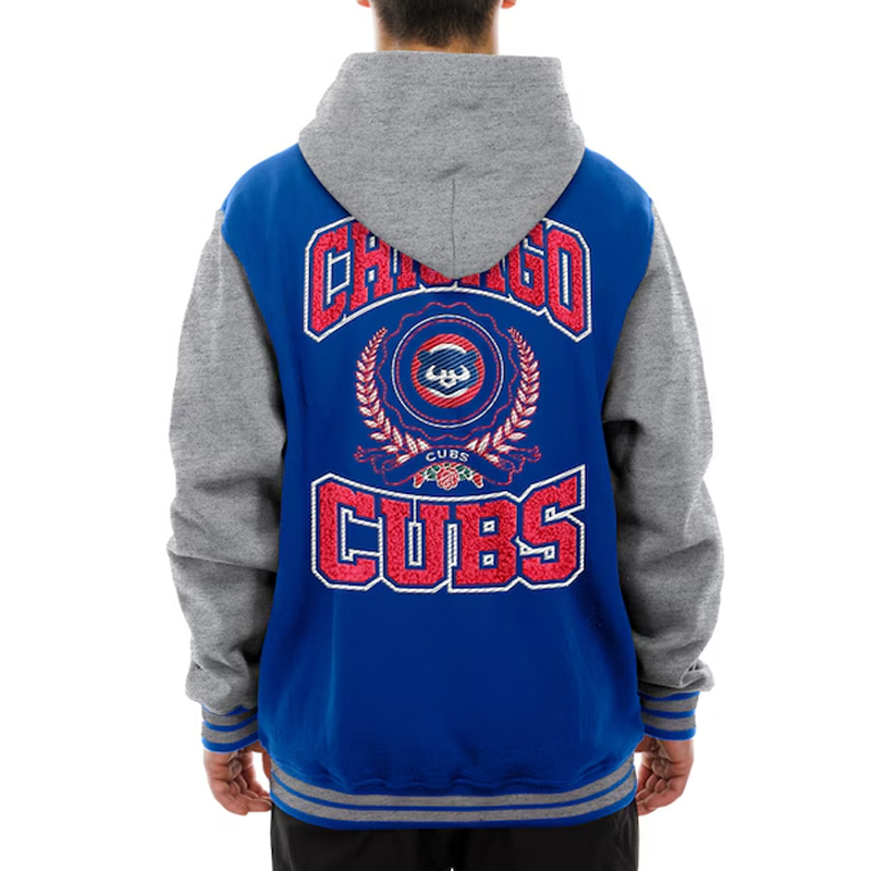 Throwback Prep Chicago Cubs Royal Hoodie Jacket - Image 3