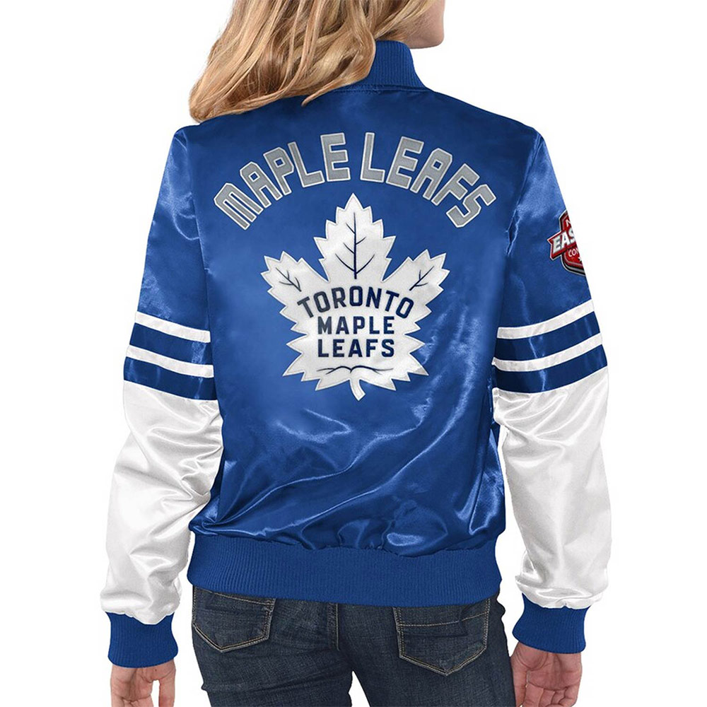 Tie Breaker Toronto Maple Leafs Blue and White Jacket - Image 2