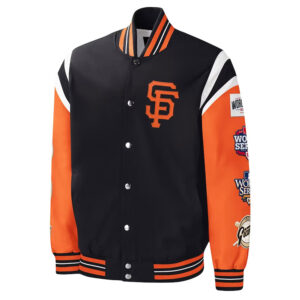 San Francisco Title Holder Black/Orange Varsity Satin Jacket