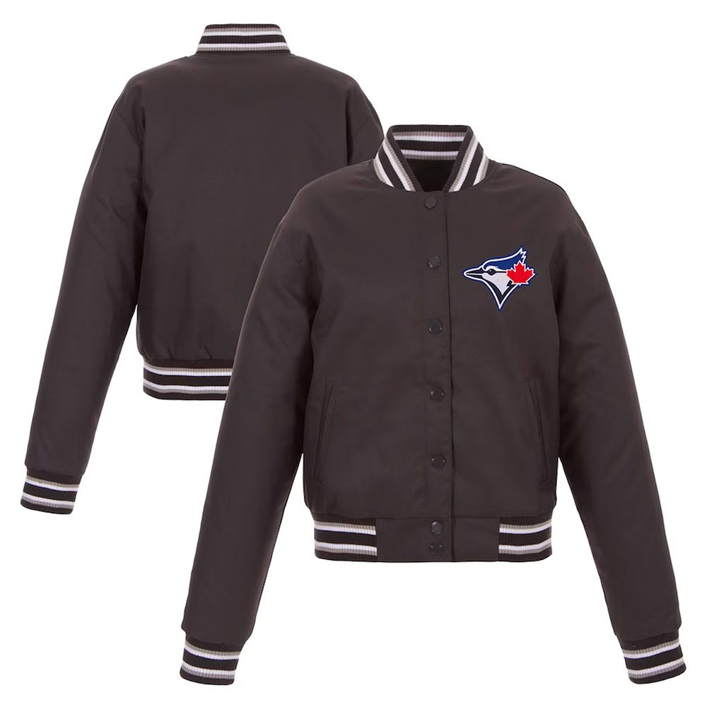 Charcoal Toronto Blue Jays Poly-Twill Jacket - Image 3