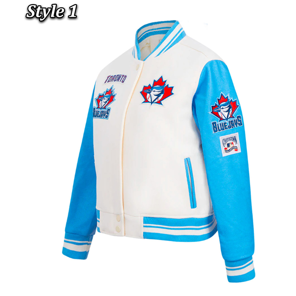 Retro Classic Rib Toronto Blue Jays Varsity Jacket - Image 5