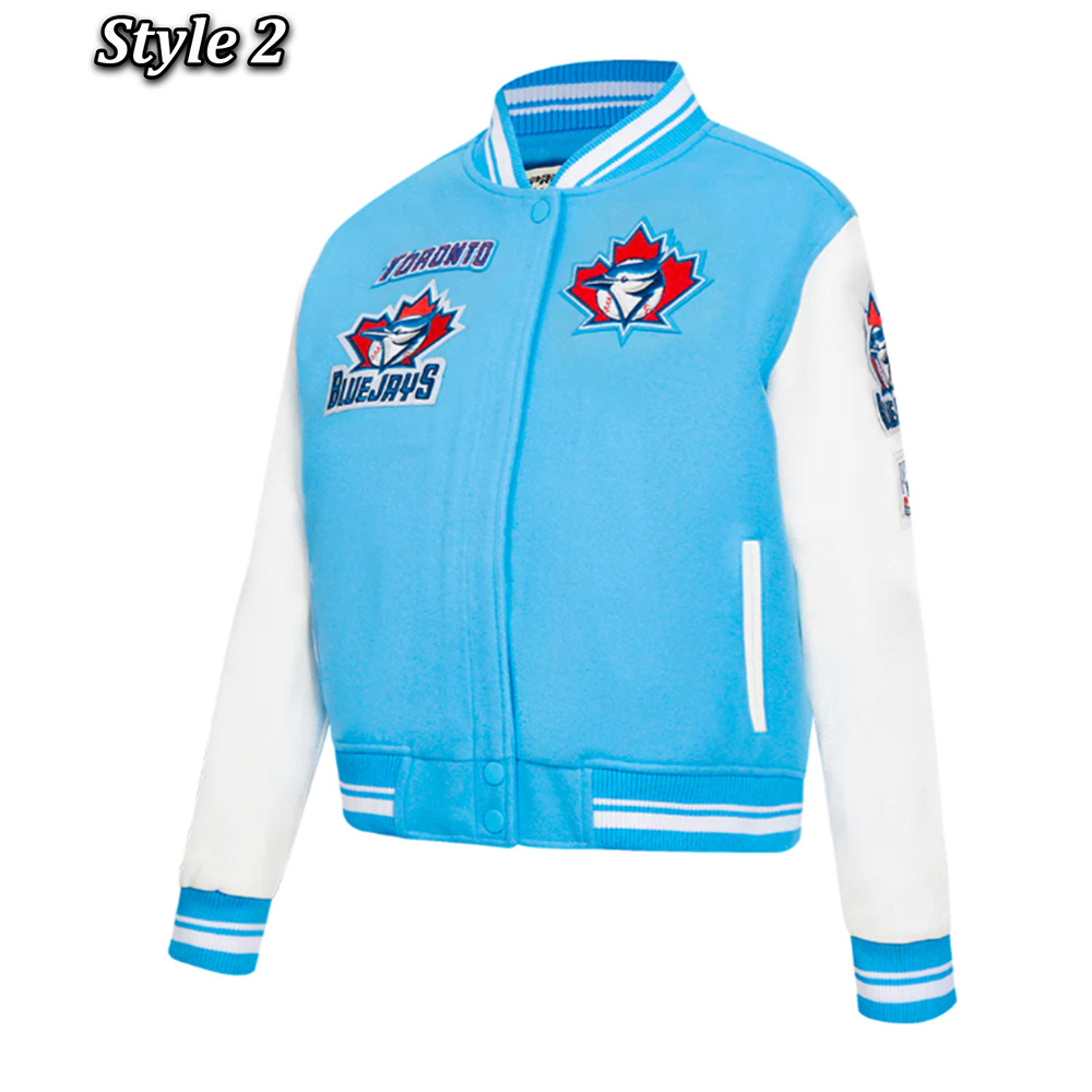 Retro Classic Rib Toronto Blue Jays Varsity Jacket - Image 6