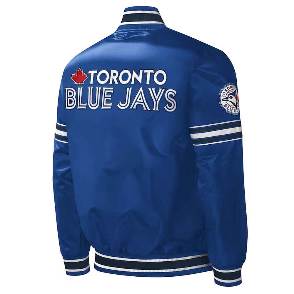 Toronto Blue Jays Royal Midfield Varsity Satin Jacket - Image 2