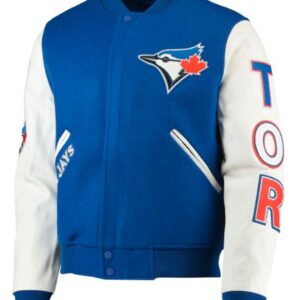 Varsity Toronto Blue Jays White and Royal Blue Jacket