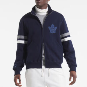 Toronto Maple Leafs Navy Striped Fleece Jacket