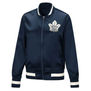 G-III 4 Toronto Maple Leafs Blue Satin Jacket