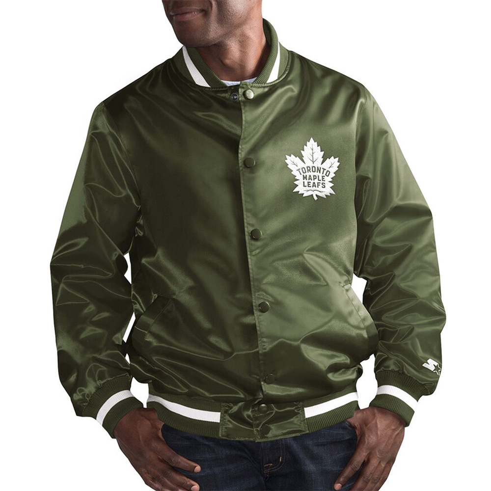 Toronto Maple Leafs Green Satin Jacket - Image 3