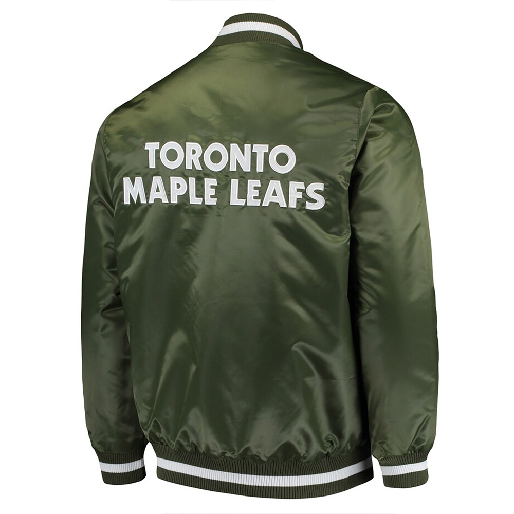 Toronto Maple Leafs Green Satin Jacket - Image 2