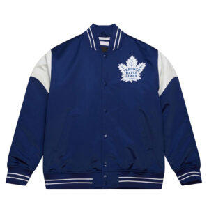 Toronto Maple Leafs Heavyweight Navy Satin Jacket