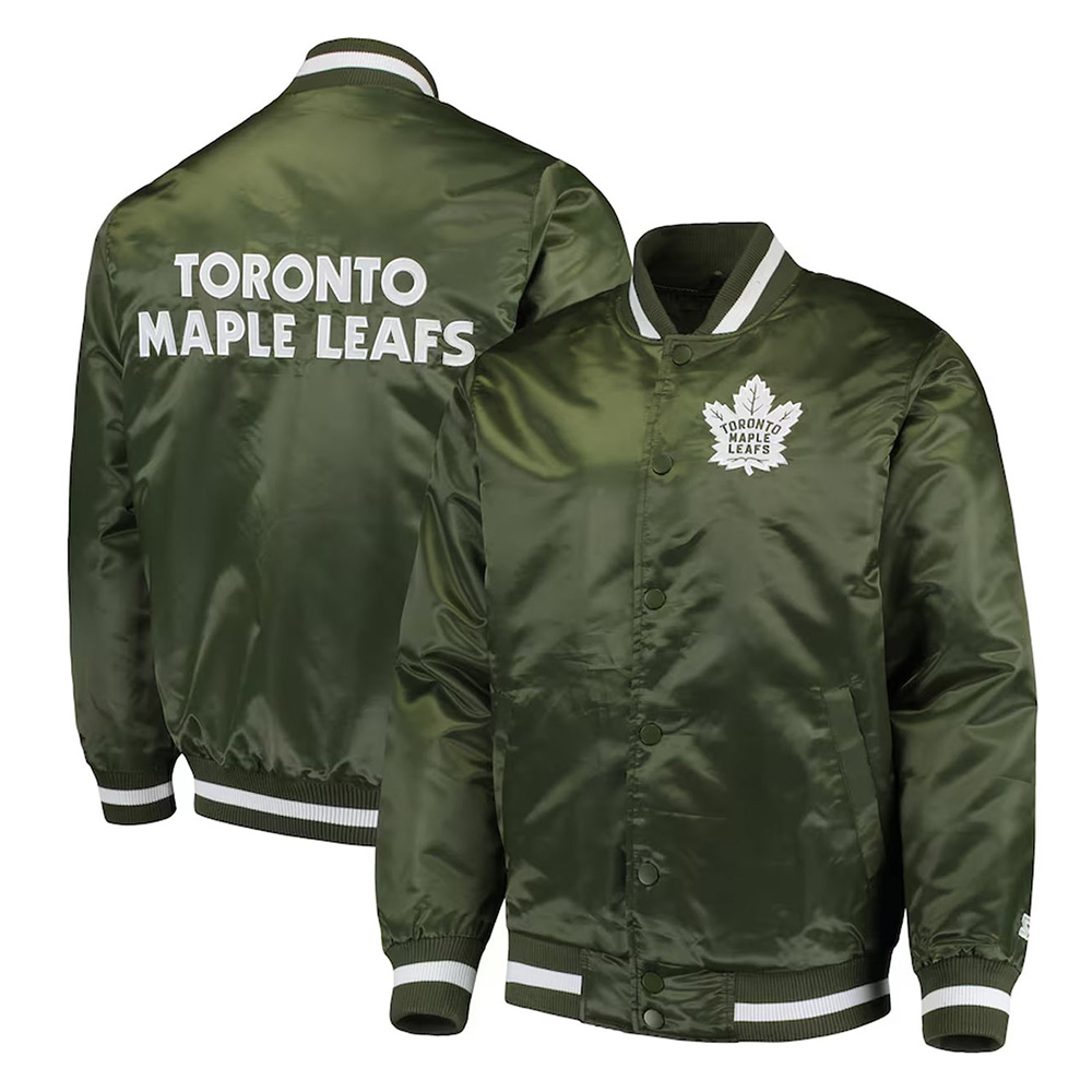 Toronto Maple Leafs Green Satin Jacket - Image 4