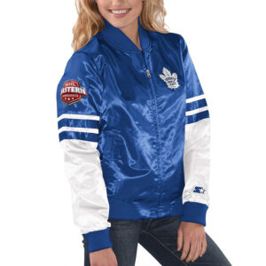 Tie Breaker Toronto Maple Leafs Blue and White Jacket