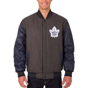 Toronto Maple Leafs Charcoal and Navy Varsity Jacket