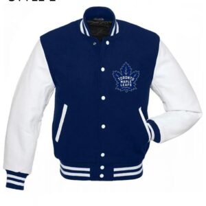 Toronto Maple Leafs NHL Letterman Blue and White Jacket