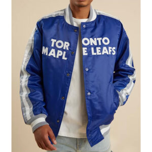 Toronto Maple Leafs Royal Blue Satin Varsity Jacket