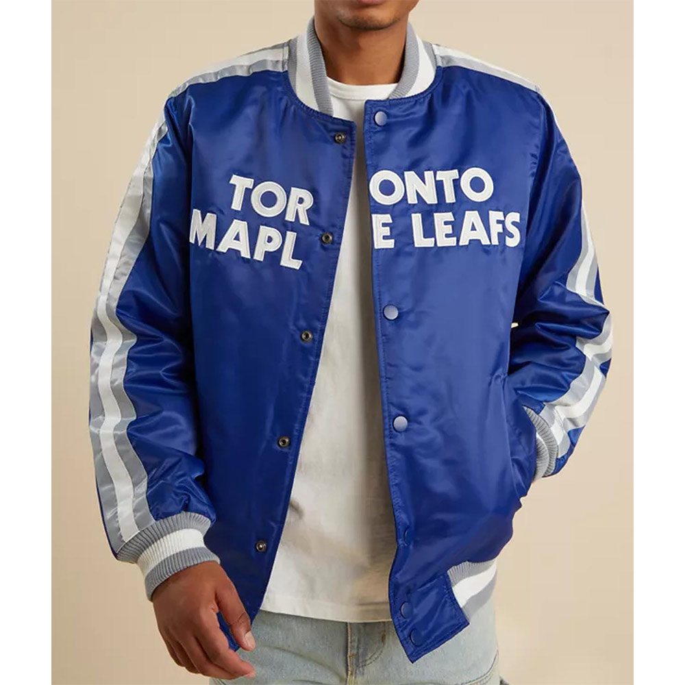 Toronto Maple Leafs Royal Blue Satin Varsity Jacket