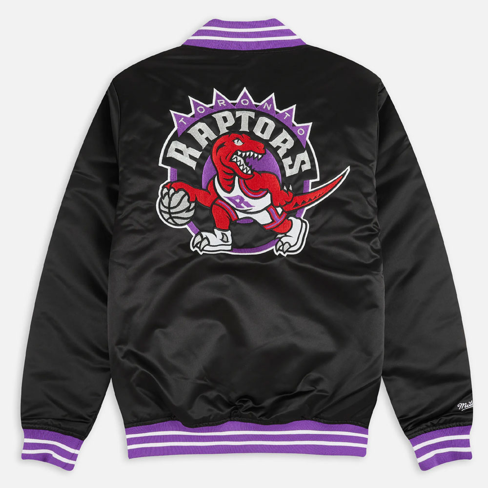 Toronto Raptors Heavyweight Black Satin Jacket - Image 2
