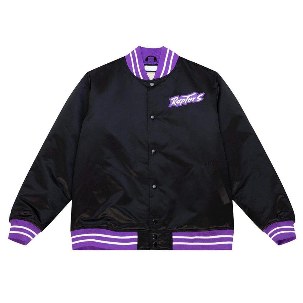 Toronto Raptors Heavyweight Black Satin Jacket - Image 7