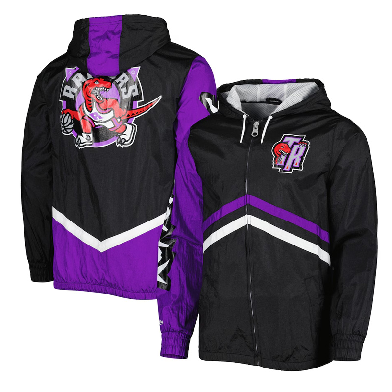Toronto Raptors Undeniable Black Full-Zip Windbreaker Jacket - Image 3