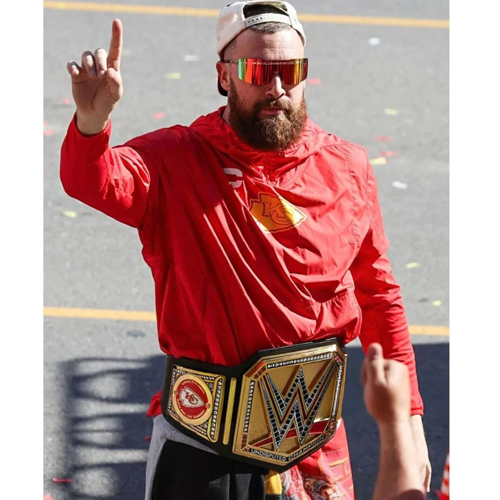 Travis Kelce Super Bowl LVIII Victory Parade Hoodie - Image 4