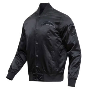 Los Angeles Chargers Triple Black Satin Jacket