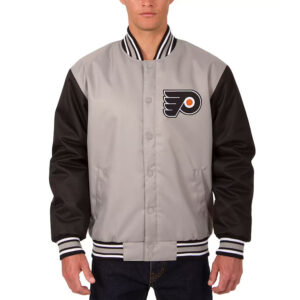 Philadelphia Flyers Two Hit Gray and Black Jacket
