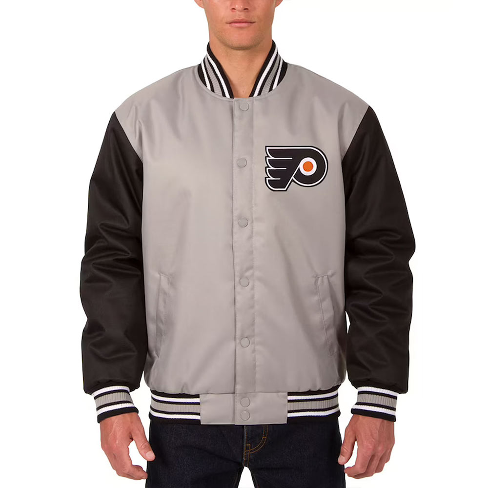Philadelphia Flyers Two Hit Gray and Black Jacket