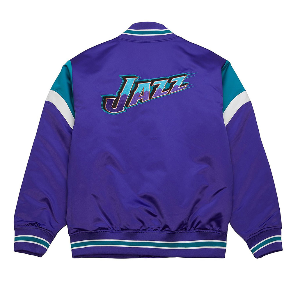 Utah Jazz Heavyweight Purple Satin Jacket - Image 2