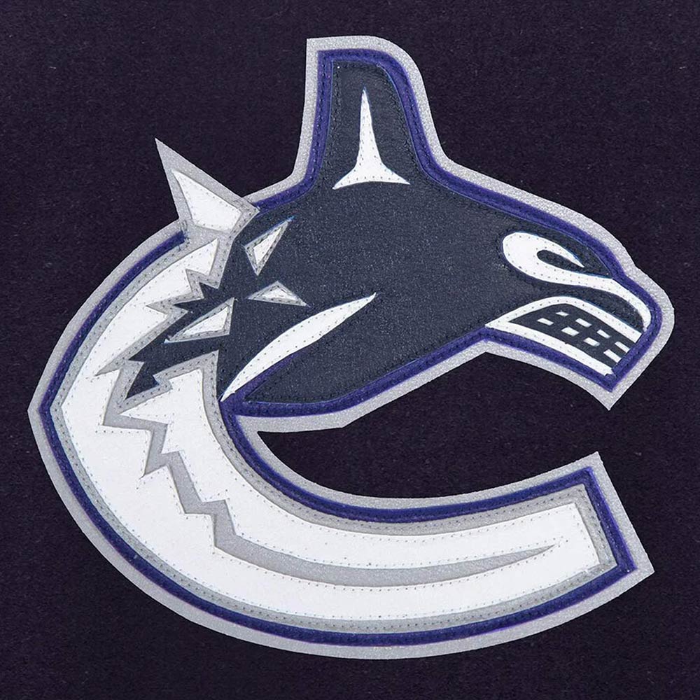 Varsity Vancouver Canucks Blue and White Two-Tone Jacket - Image 3