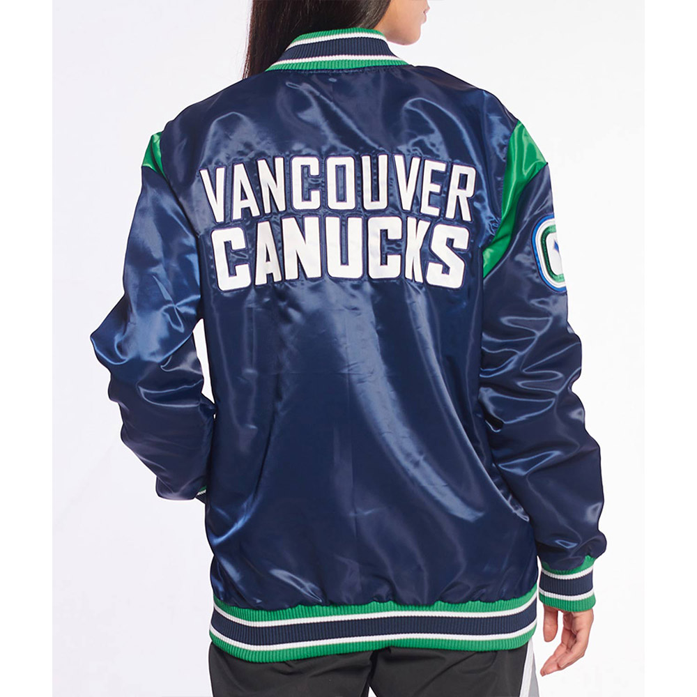 Vancouver Canucks Teddy Blue Satin Jacket - Image 2