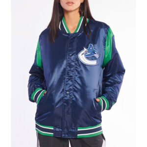 Vancouver Canucks Teddy Blue Satin Jacket