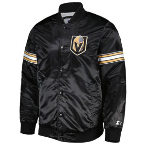 Pick & Roll Vegas Golden Knights Black Satin Jacket