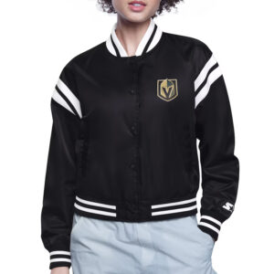 Vegas Golden Knights Printed Logo Varsity Satin Jacket