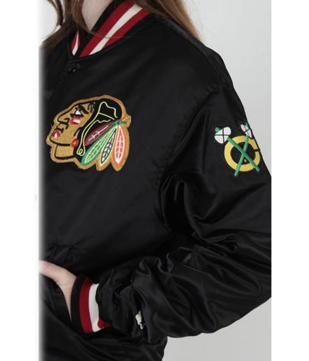 Starter Bomber Chicago Blackhawks 80's Satin Jacket - Image 6