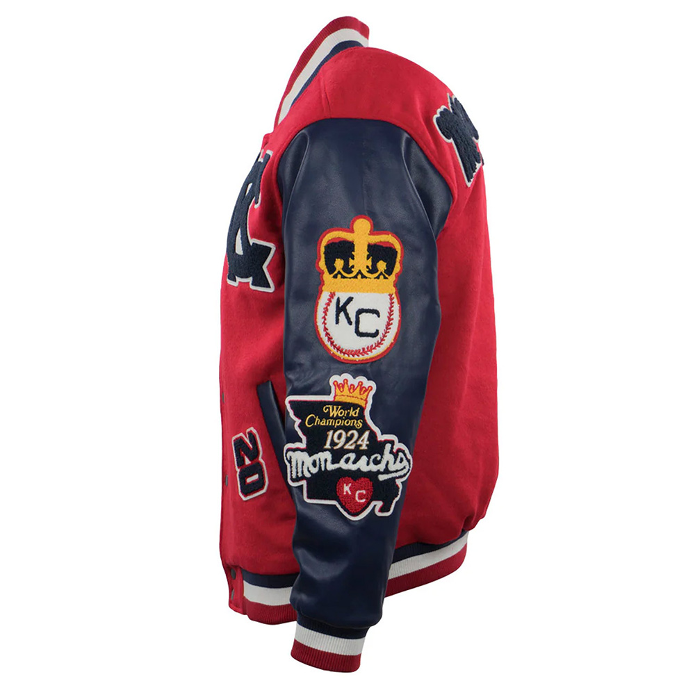 Kansas City Monarchs Red and Navy Varsity Jacket - Image 4
