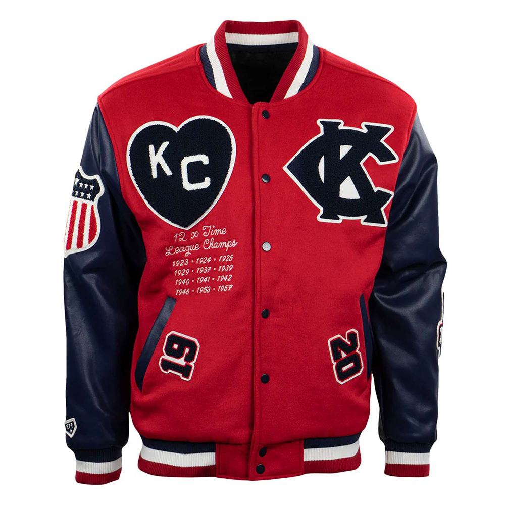 Kansas City Monarchs Red and Navy Varsity Jacket
